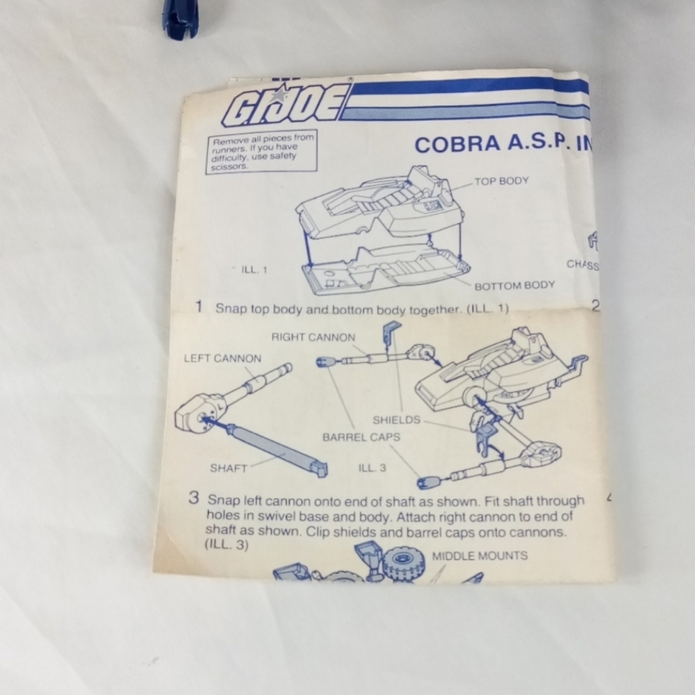 1984 Hasbro GI Joe Cobra ASP Assault System Pod Vehicle With Blueprint - Picture 8 of 12